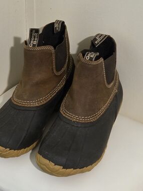 Georgia Boot Brown and Black Duck Slip-On Boots. Excellent Condition